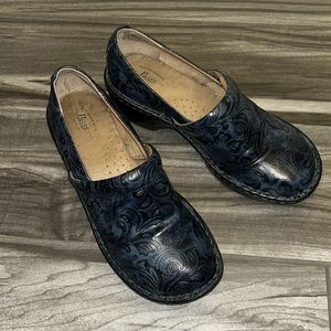 G.H Bass & Co. Sheena Navy Pattern Slip On Clogs